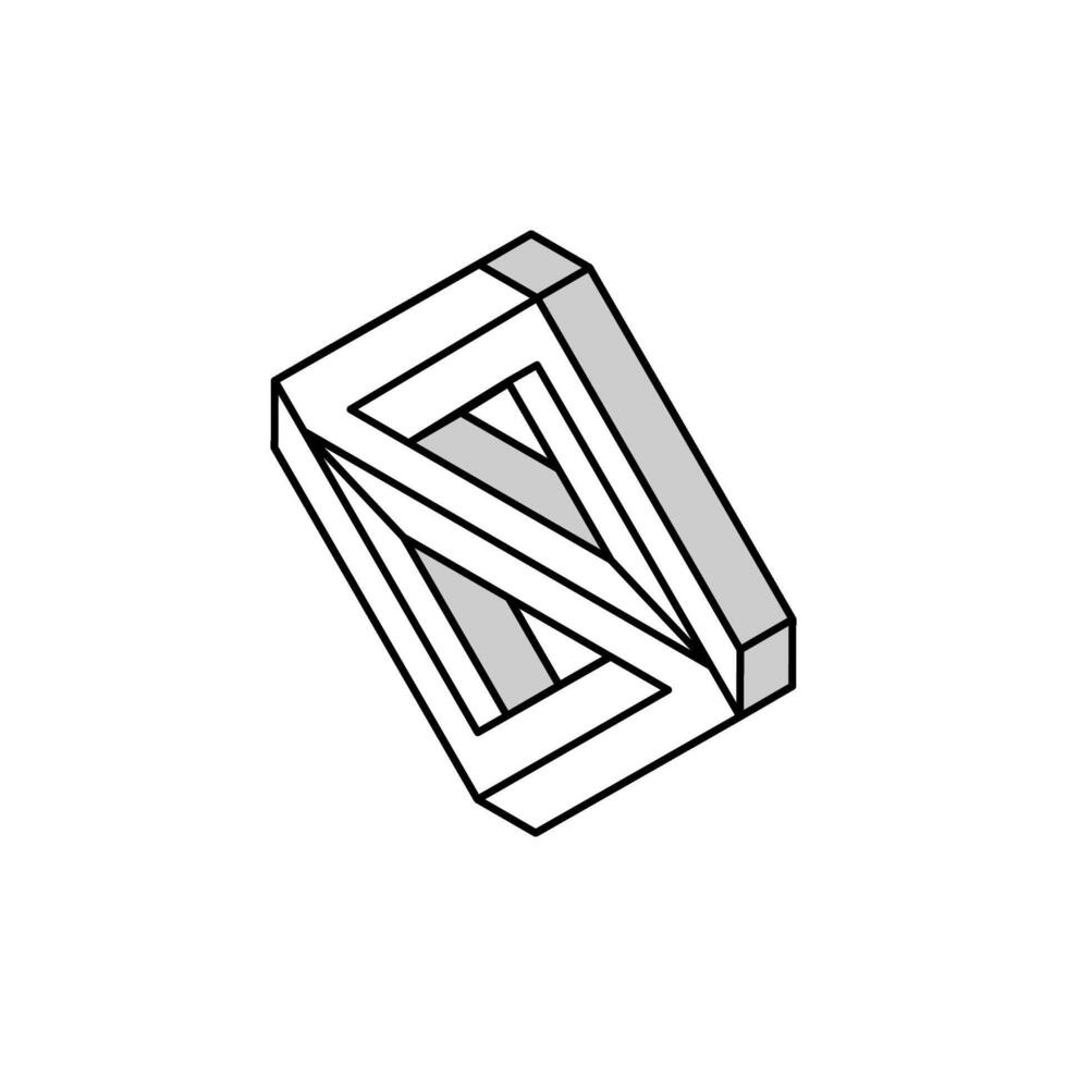 3d impossible geometric shape isometric icon vector illustration