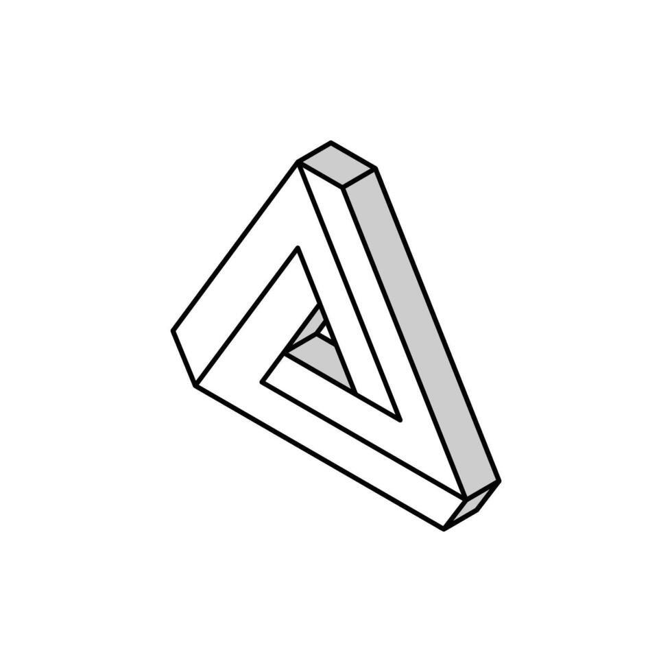 penrose impossible geometric shape isometric icon vector illustration