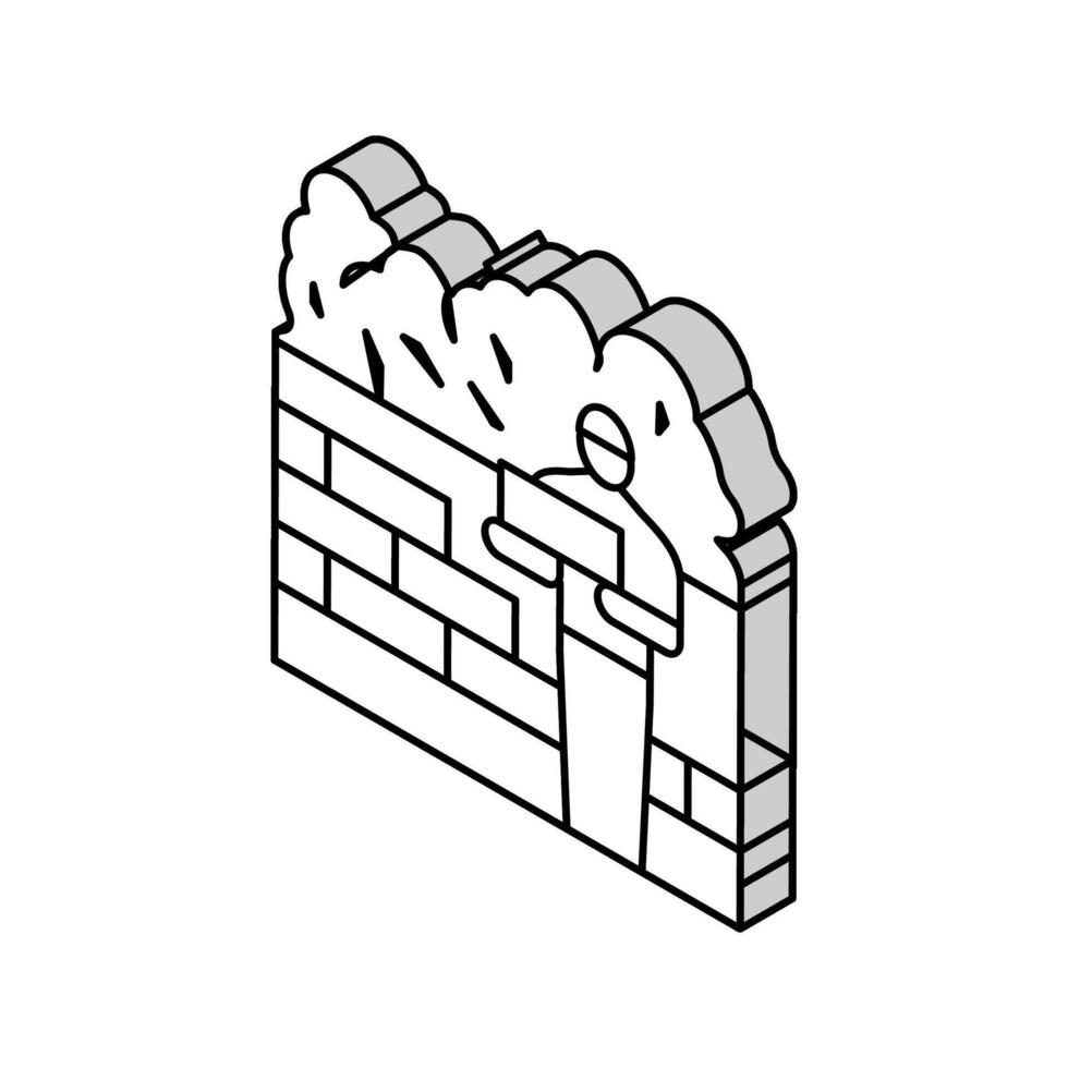 brickwork services isometric icon vector illustration