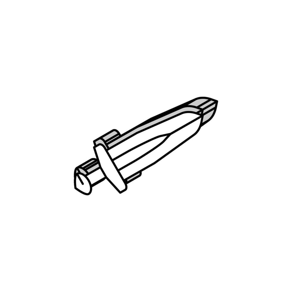 espada vikingo isométrica icono vector ilustración