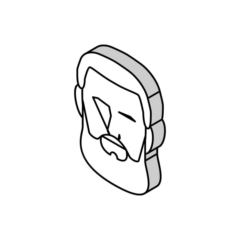 garibaldi beard hair style isometric icon vector illustration