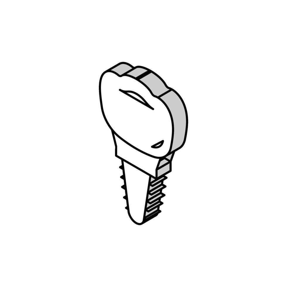implant tooth isometric icon vector illustration