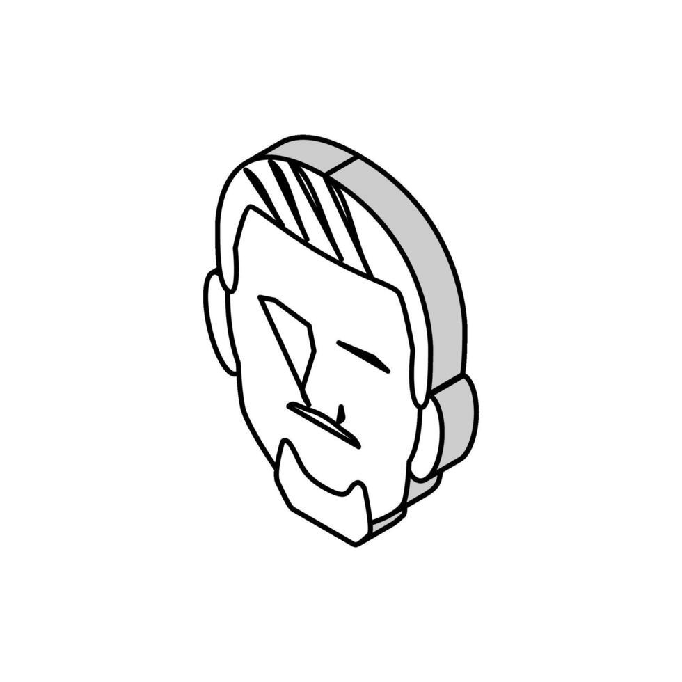 goatee beard hair style isometric icon vector illustration