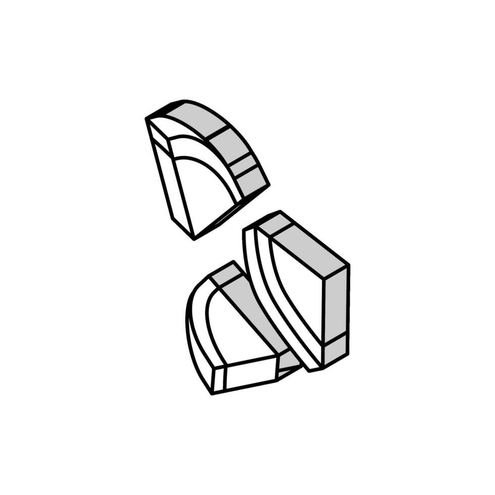 watermelon slice food cut isometric icon vector illustration