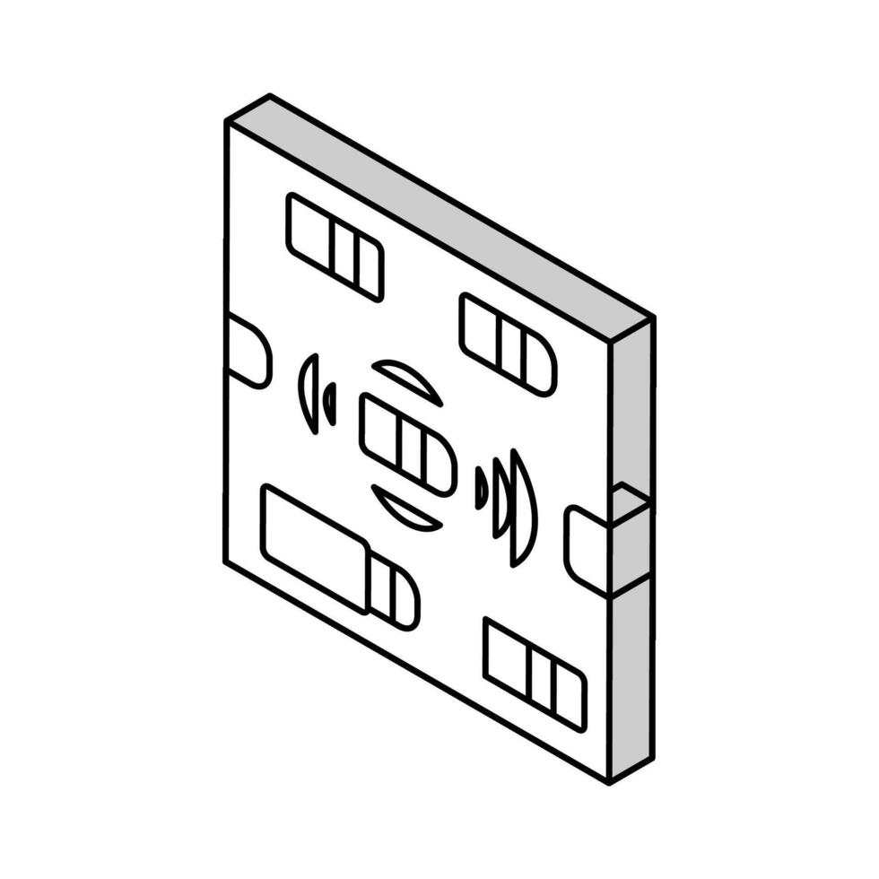 road sensing self vehicle isometric icon vector illustration