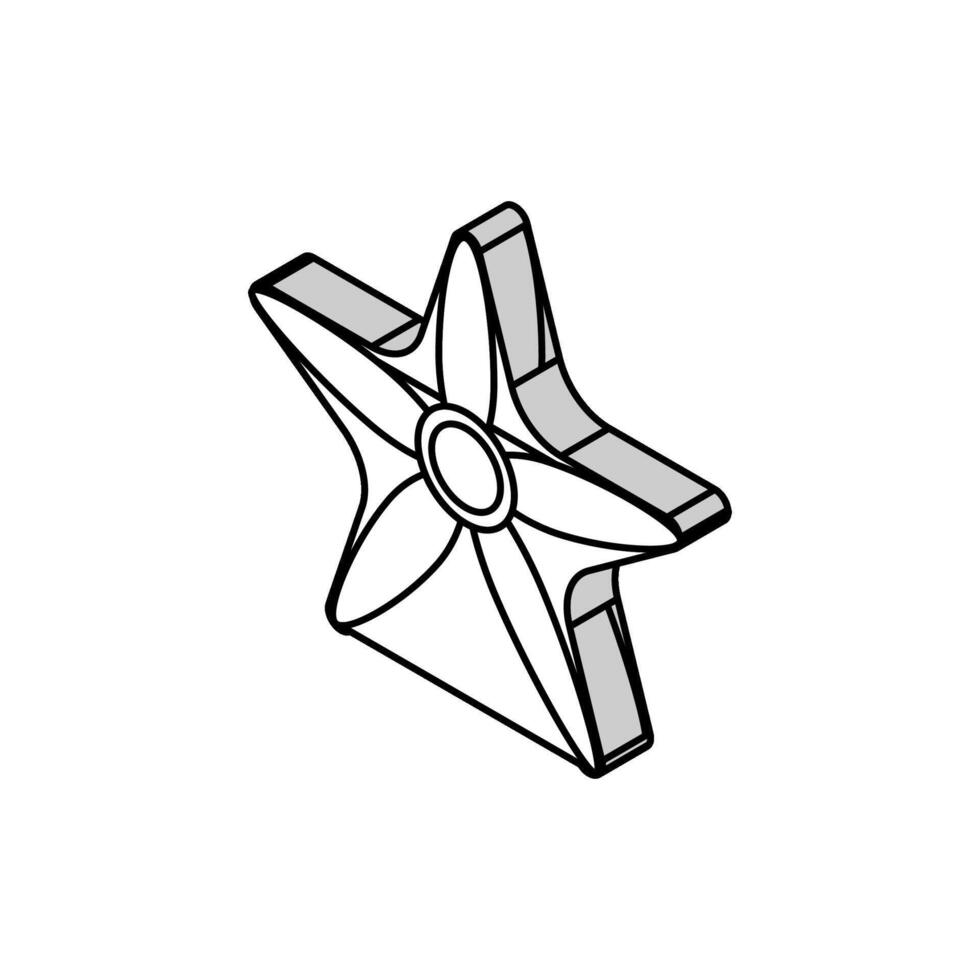 starfish beach summer isometric icon vector illustration