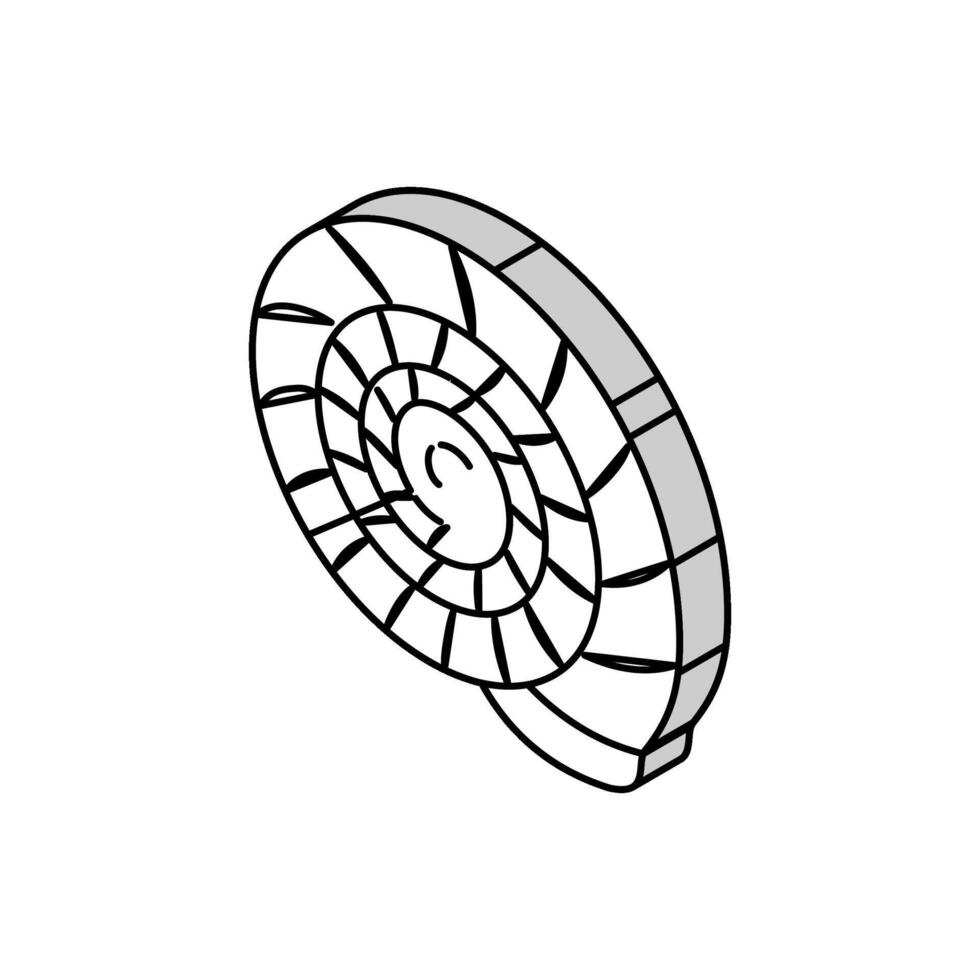 spiral seashell beach isometric icon vector illustration