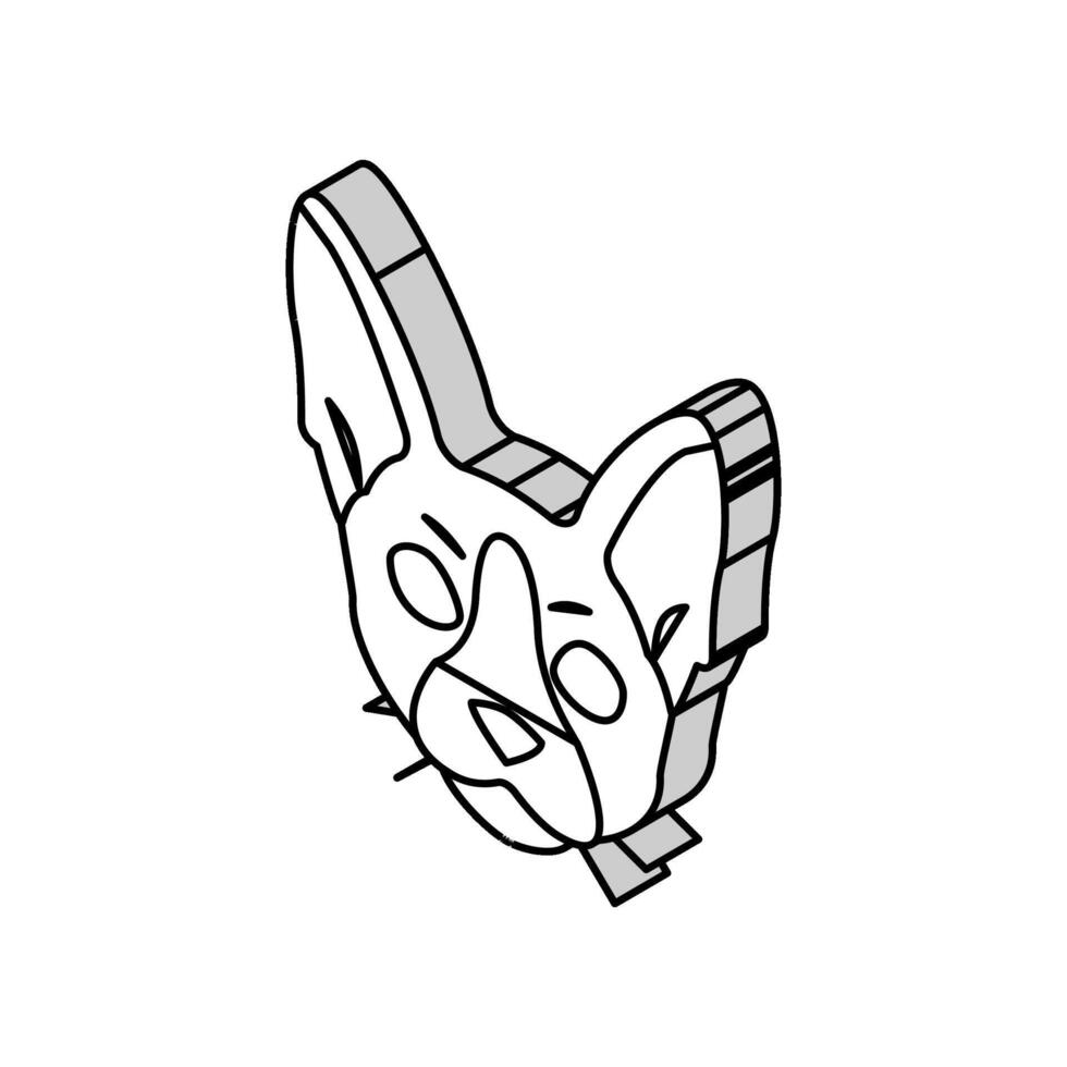 cornish rex cat cute pet isometric icon vector illustration