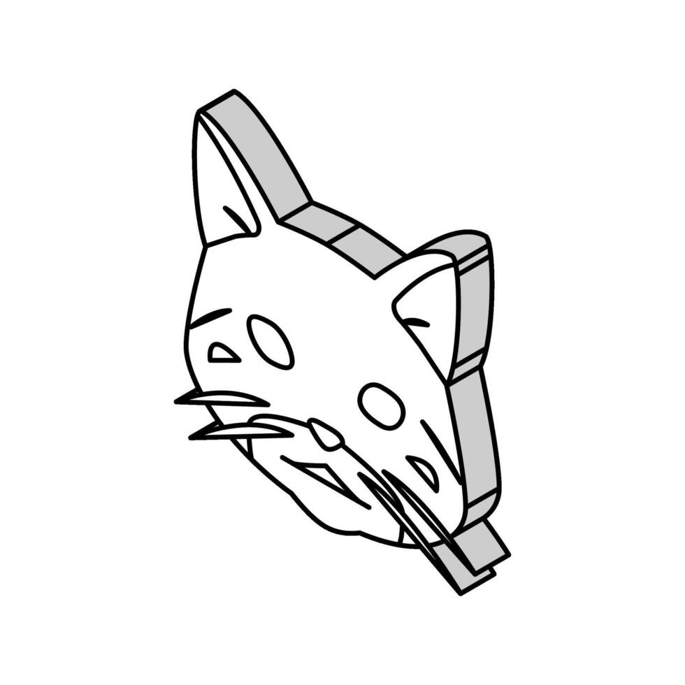 american shorthair cat cute pet isometric icon vector illustration