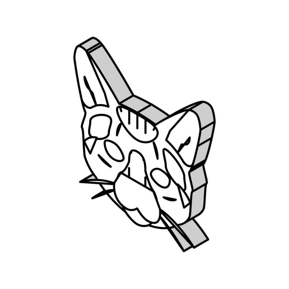 bengal cat cute pet isometric icon vector illustration