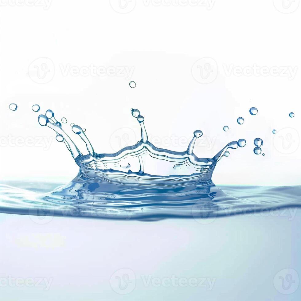 AI generated Water isolated on white background photo