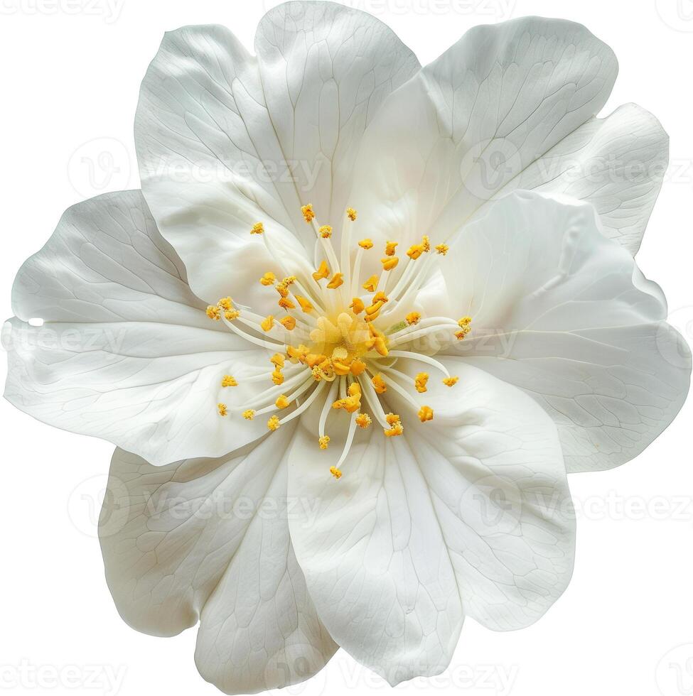 AI generated Jasmine white flower isolated on a white background photo