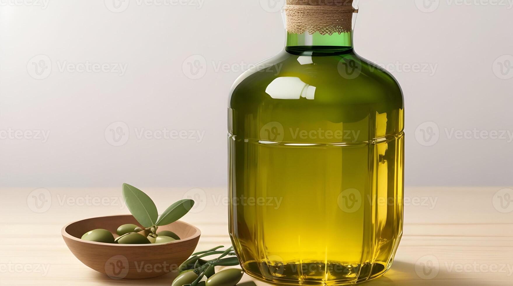 Golden Elixir Unveiled, A Culinary Work of Art with Glass Jug and Fragrant Olive Oil Bottle photo