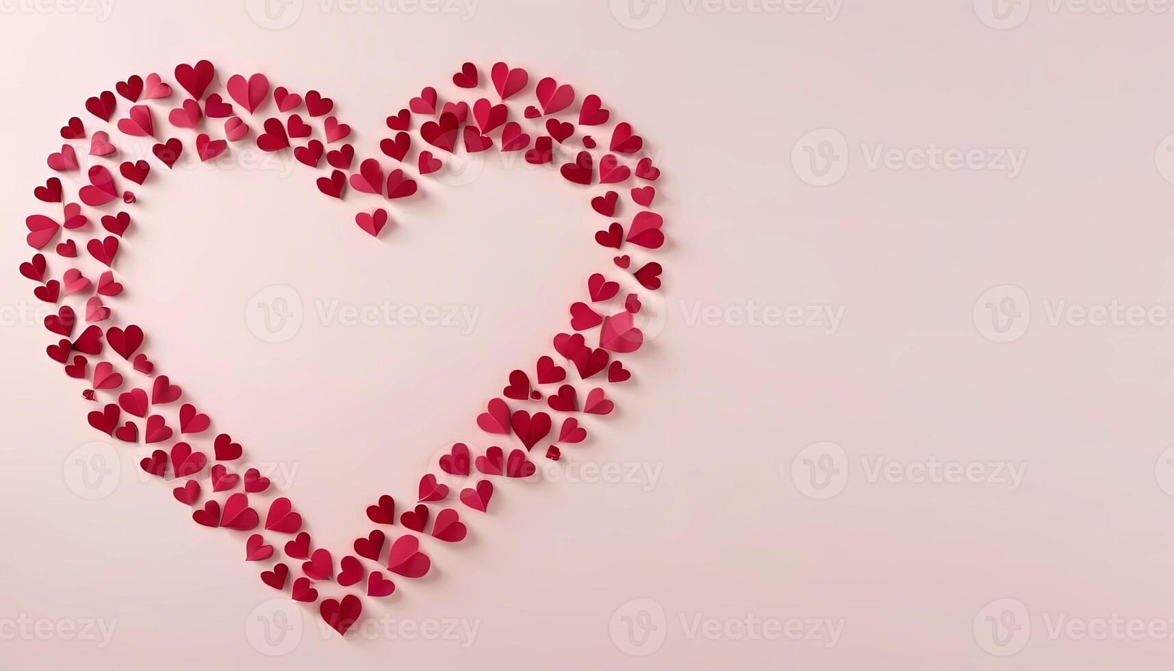 AI generated Heart-shaped continuous line with a realistic paper heart on white background for Valentine's Day, women and graphic design for Mother's Day invitation Generative AI photo