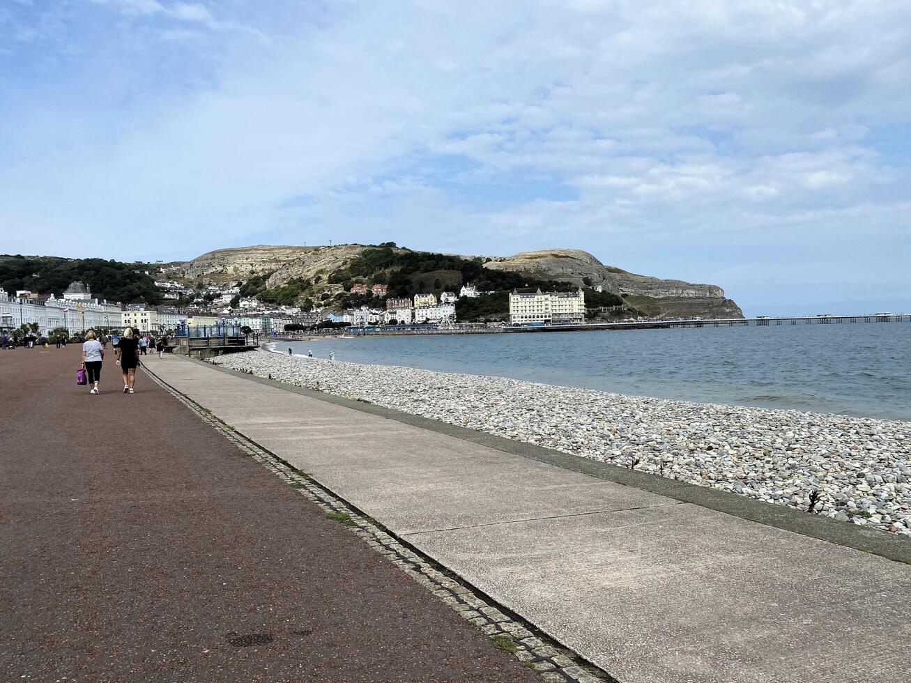 Llandudno in North Wales in the UK in August 2022. A view of the sea front at Llandudno photo