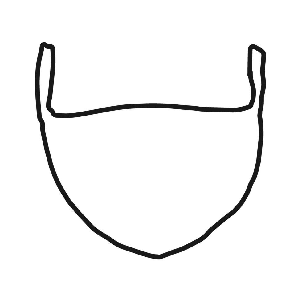 médico máscara vector icono.esquema,línea vector icono aislado en blanco antecedentes médico mascarilla.