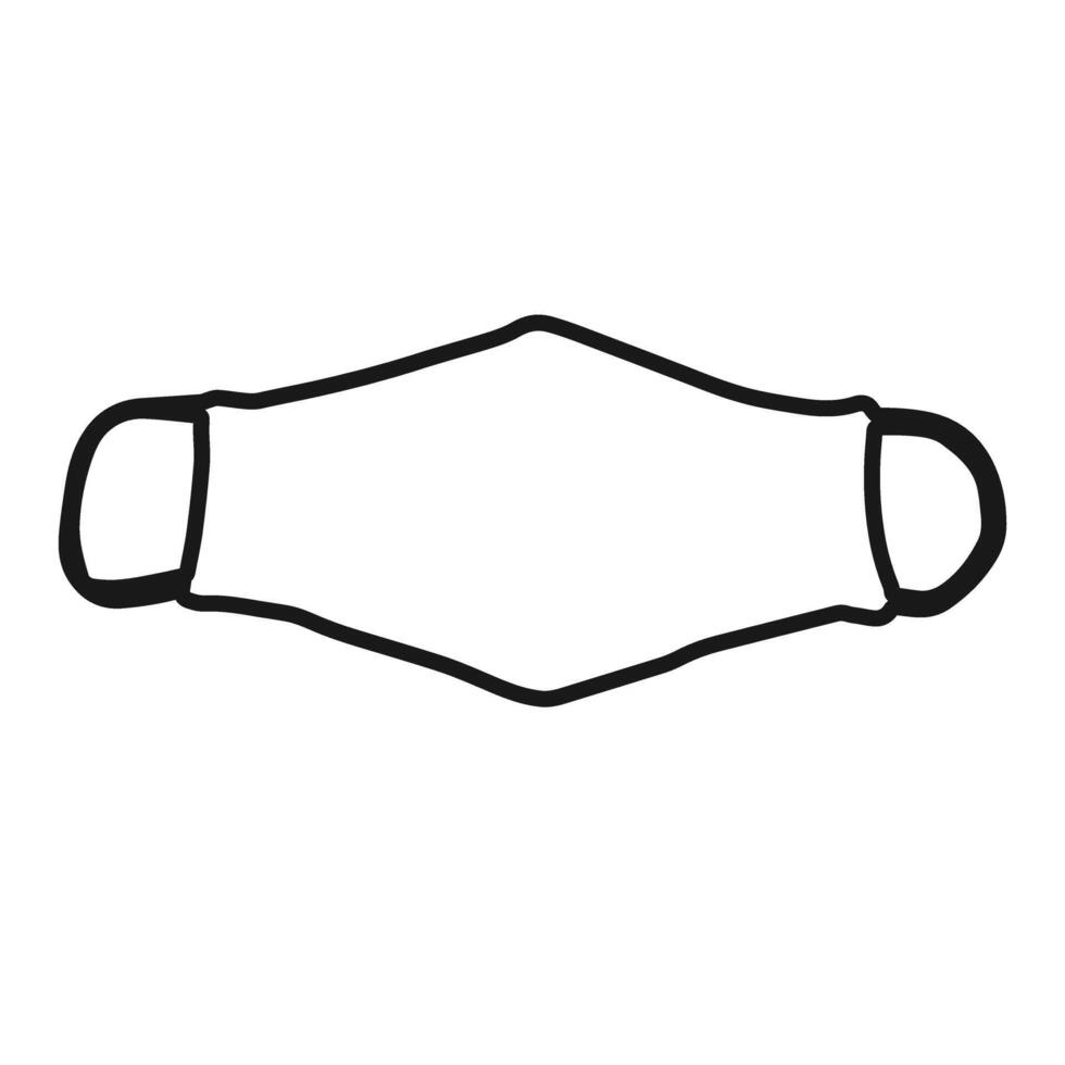 Face mask vector outline icon