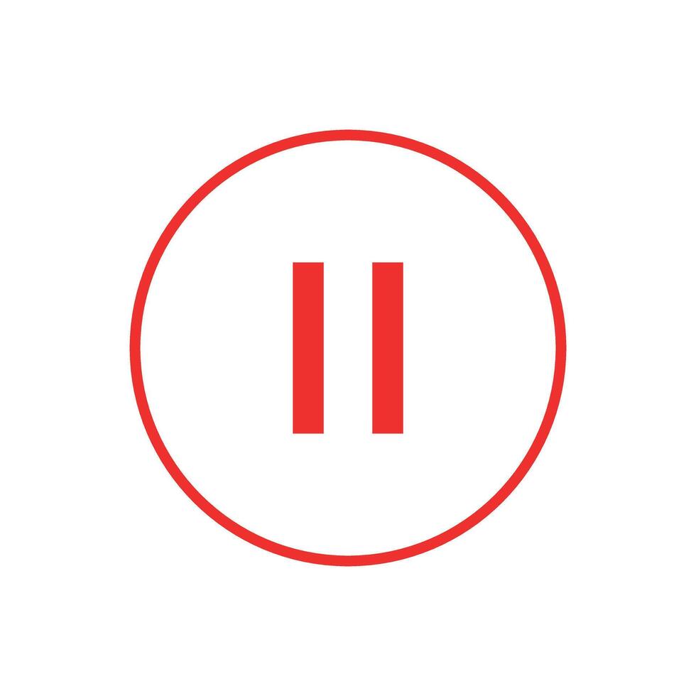 pause icon isolated on white background. Flat design. Vector Illustration