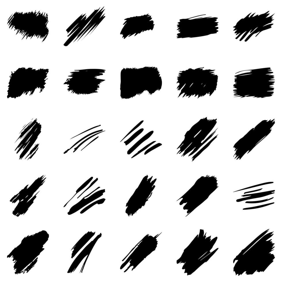 Brush stroke set. Decorative abstract vector