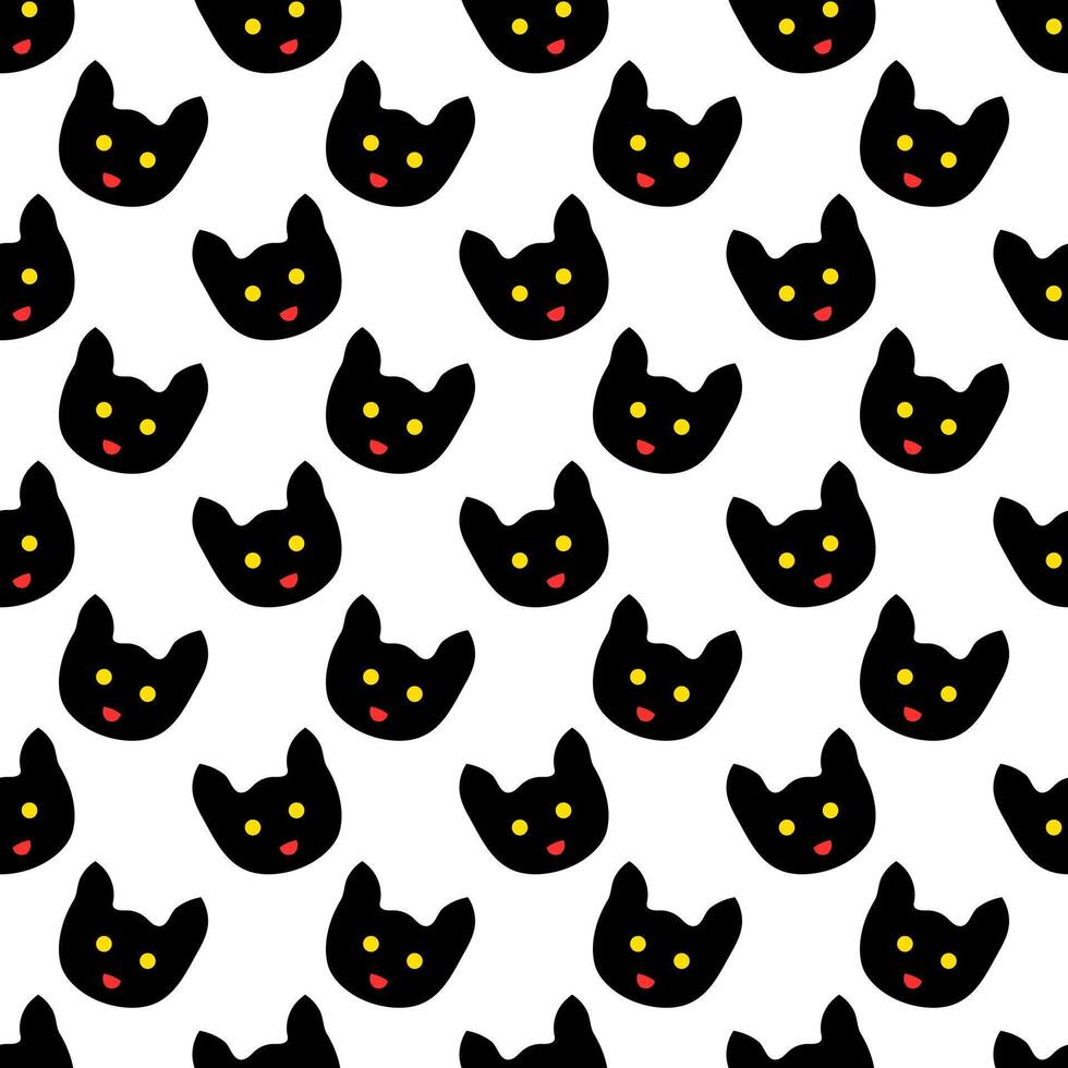 Cartoon animal face seamless pattern vector