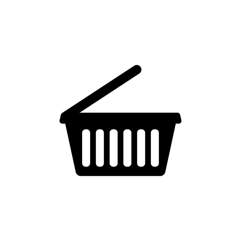 Shopping cart simple icon. Supermarket equipment flat design vector