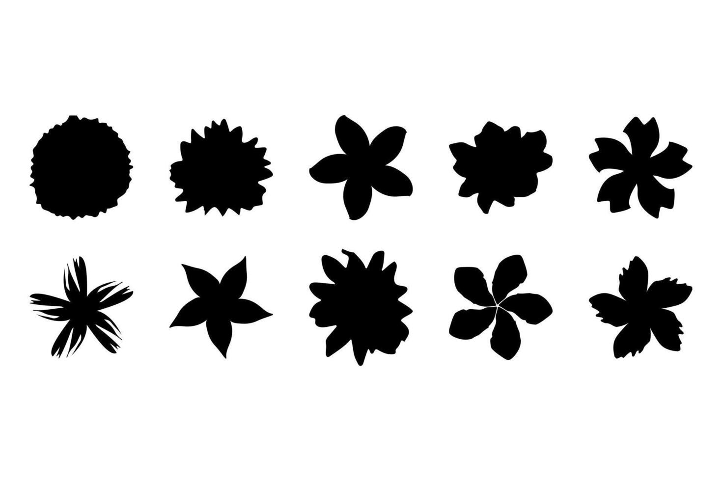 Simple flower icon set. Nature flat design vector