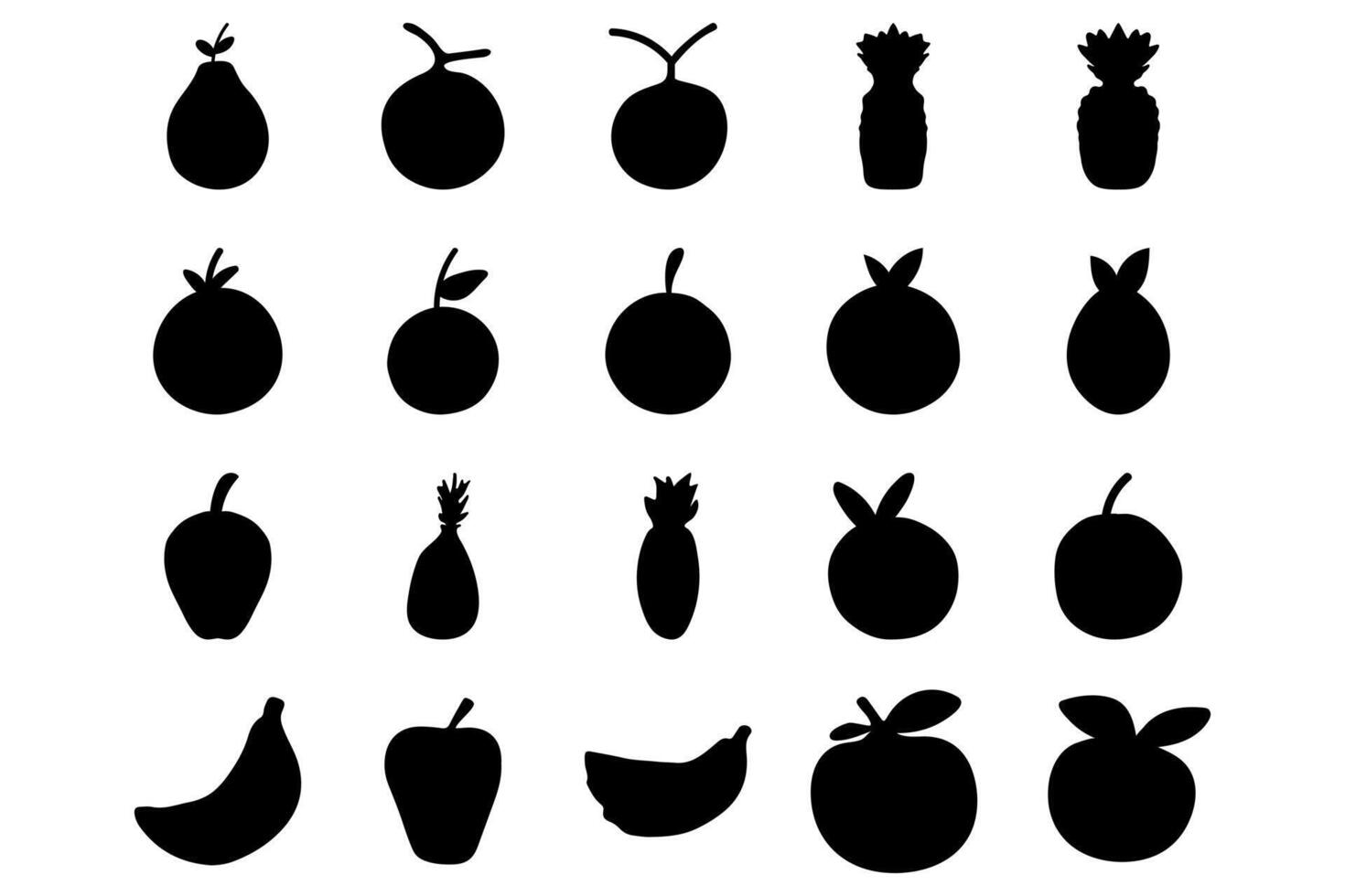 Fruit simple icon silhouette. Food flat design vector
