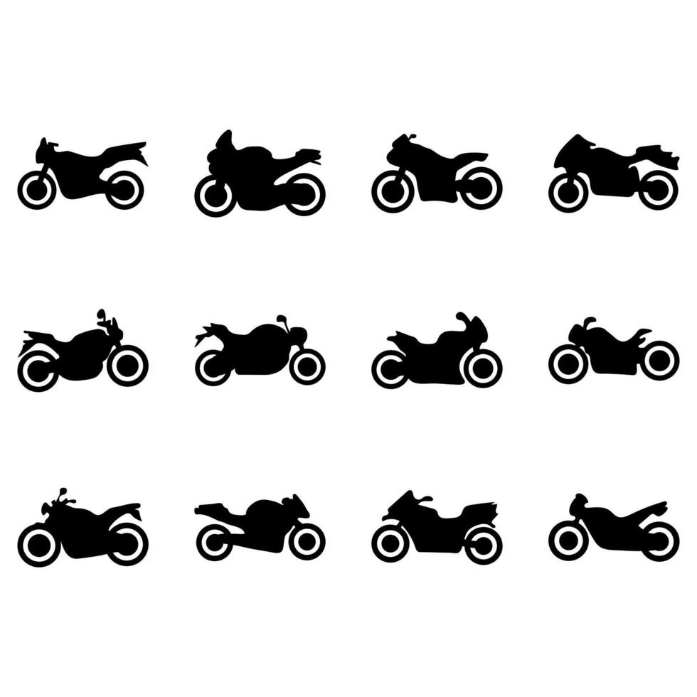 Motorbike icon set. Transport vector