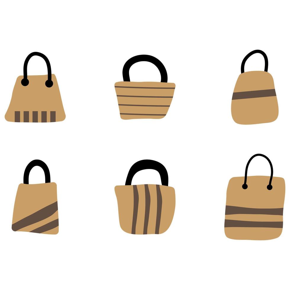 bolso icono colocar. Moda vector