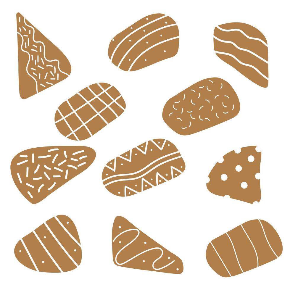 galleta conjunto icono. comida plano diseño vector