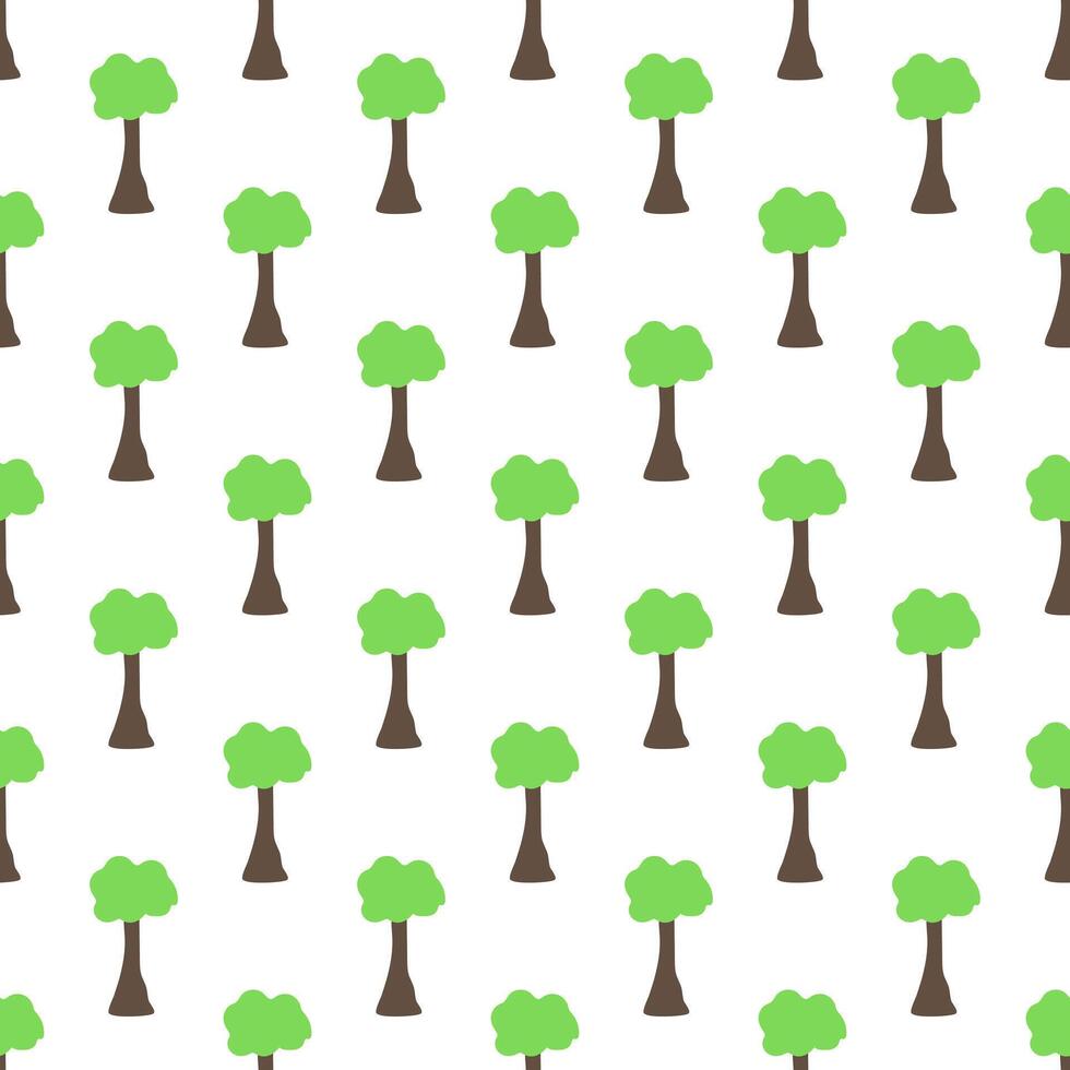 Tree seamless pattern. Environmental vector