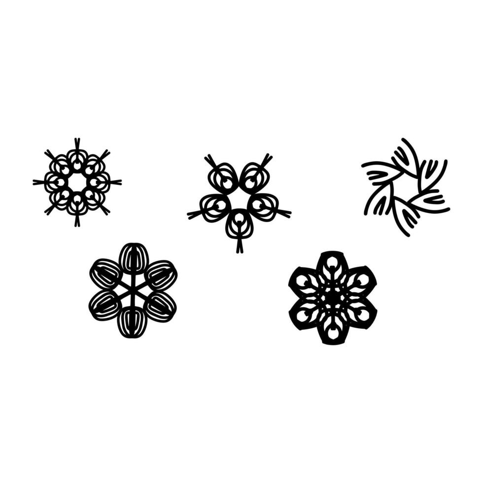 Simple flower icon set. Nature flat design vector