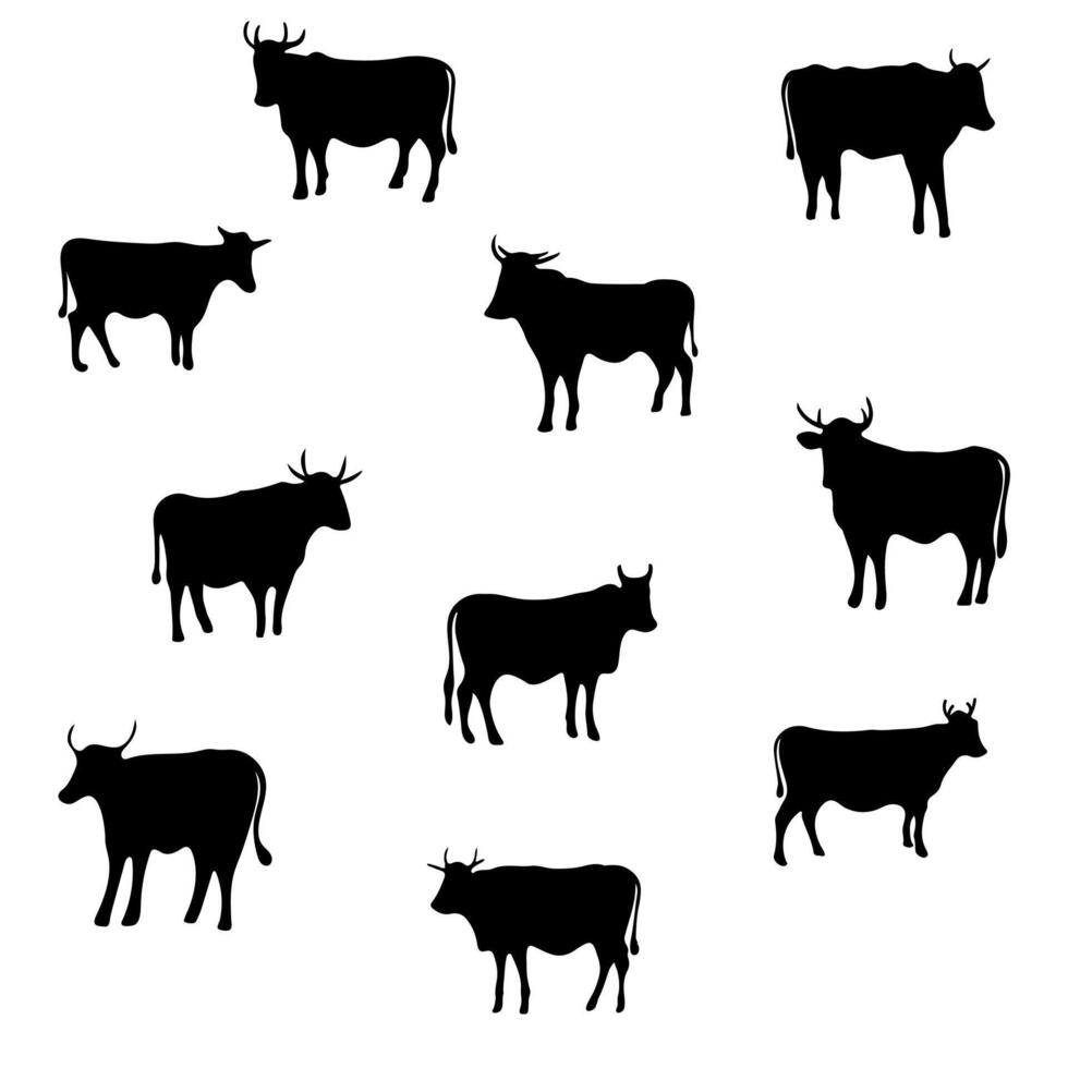 vaca icono colocar. animal vector