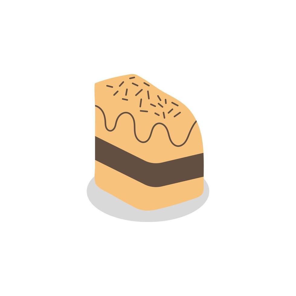 sencillo delicioso pastel icono. comida plano diseño vector