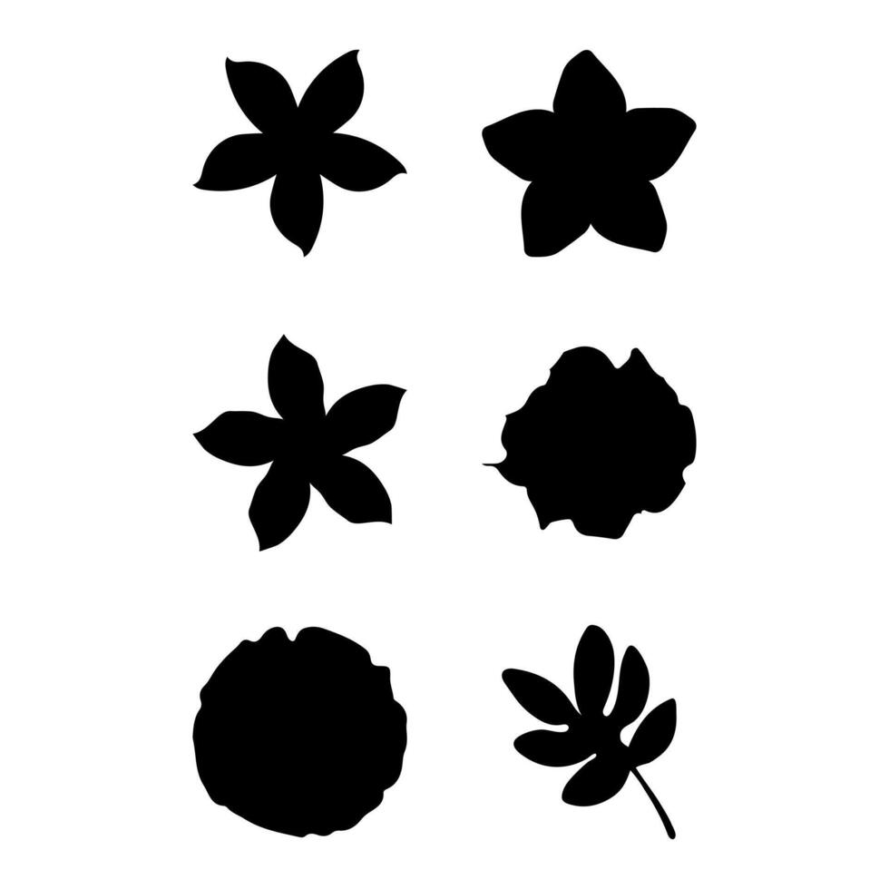 Simple flower icon set. Nature flat design vector