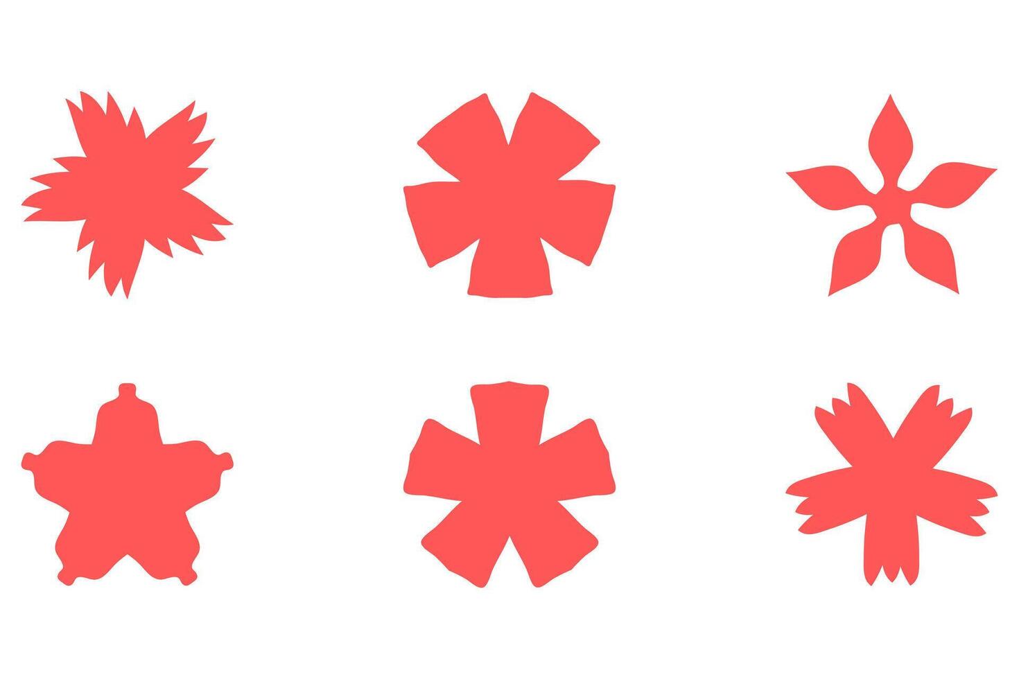 Simple flower icon set. Nature flat design vector