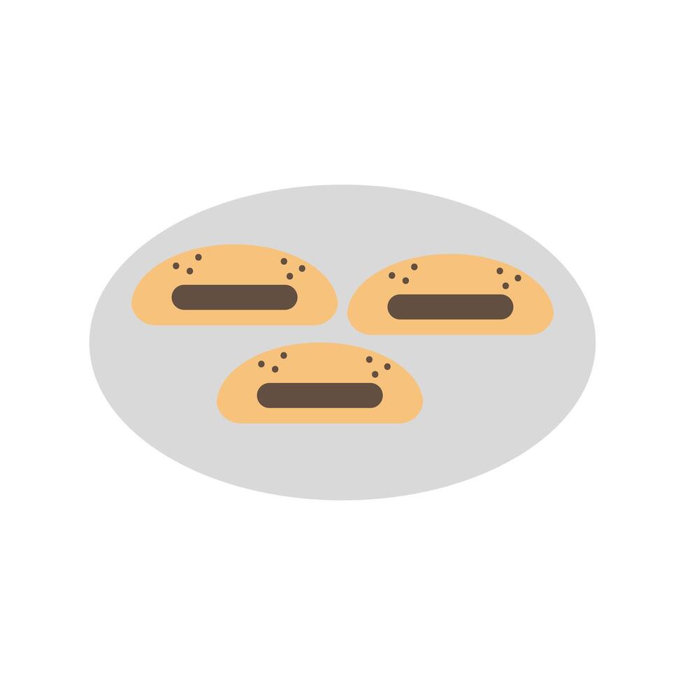 galleta icono. plano estilo comida vector