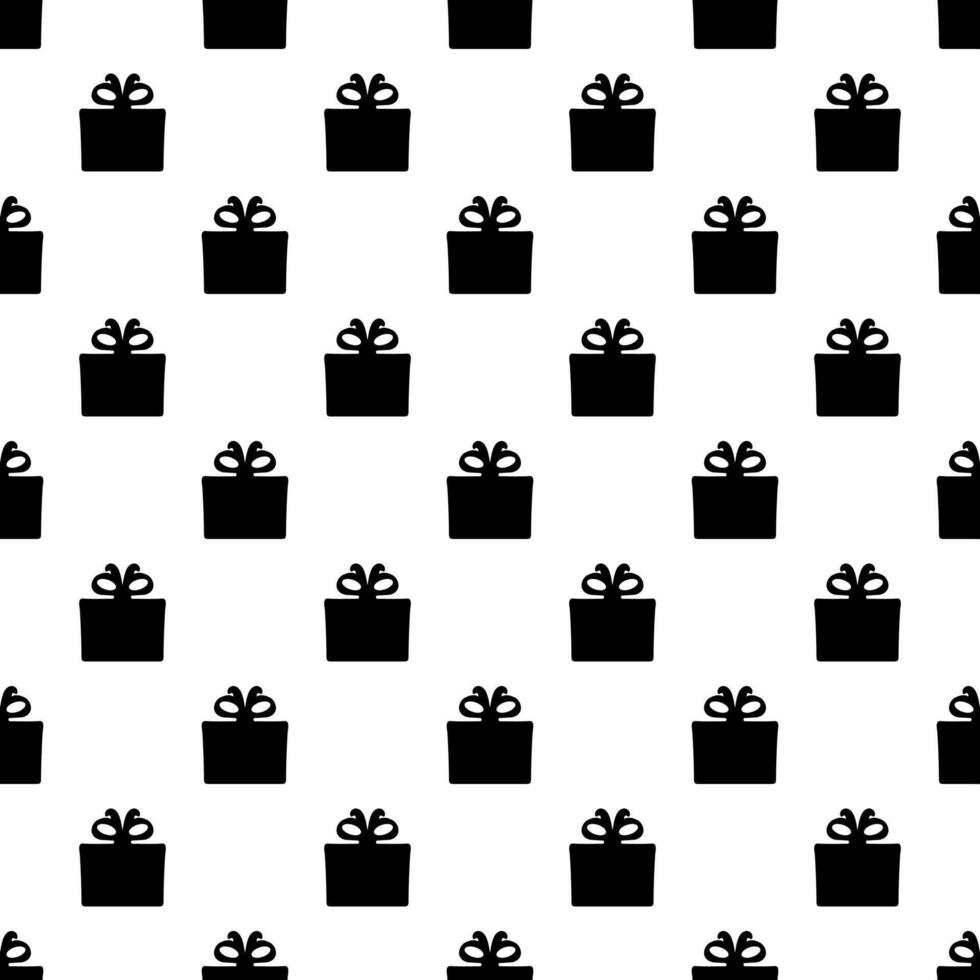 Gift box seamless pattern. Surprise flat design vector