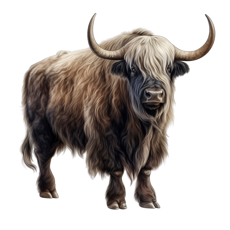 AI generated Yak clip art png