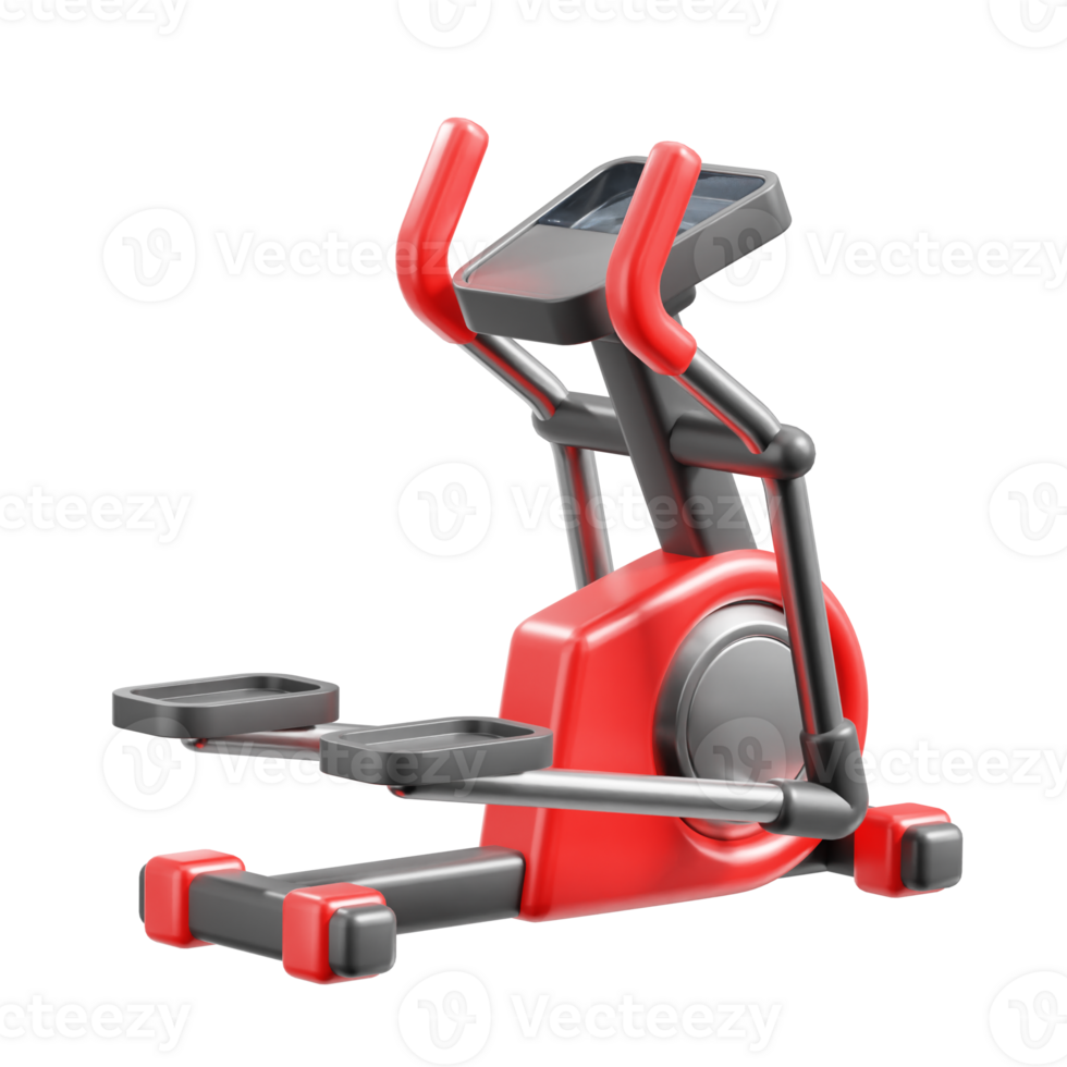 3D Elliptical machine icon on transparent background png