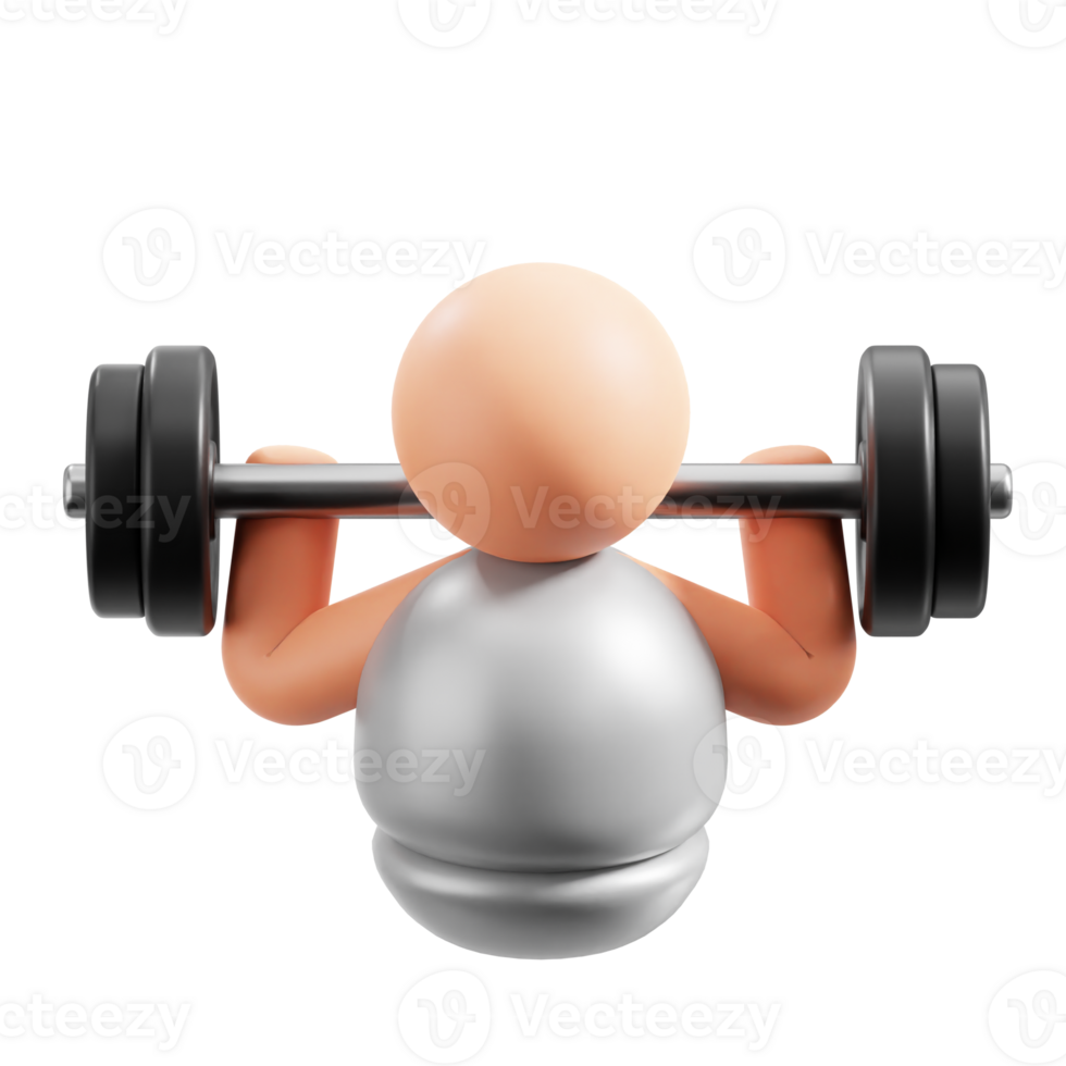 3D Weightlifter icon on transparent background png