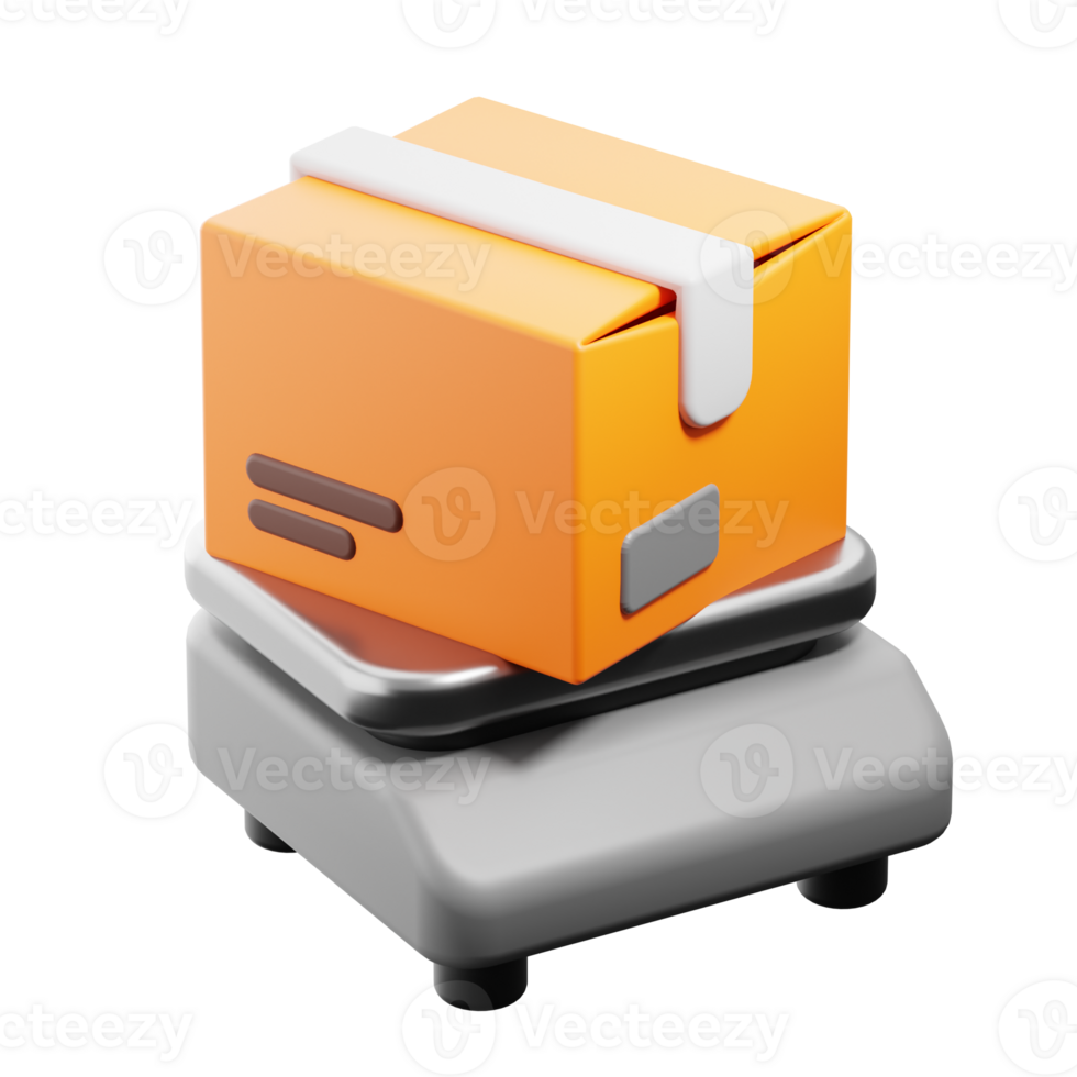3D Weighing scale icon on transparent background png
