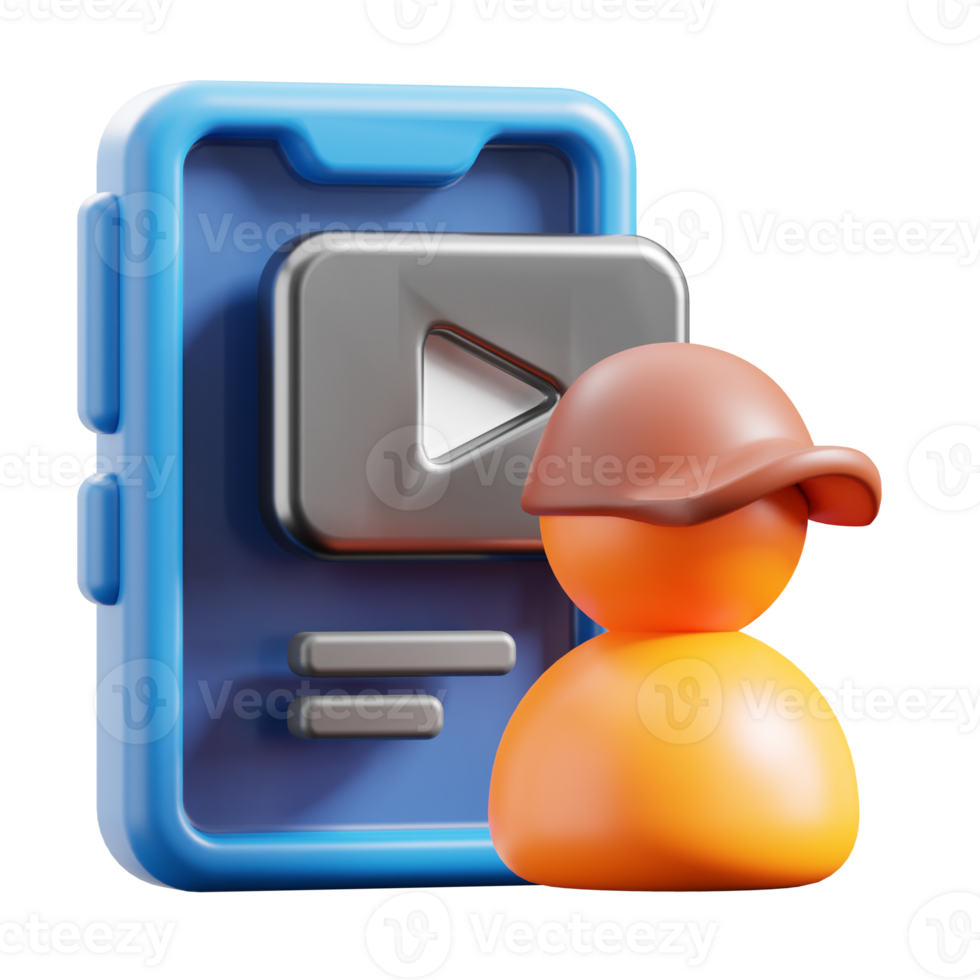3D Content creator icon on transparent background 39833411 PNG