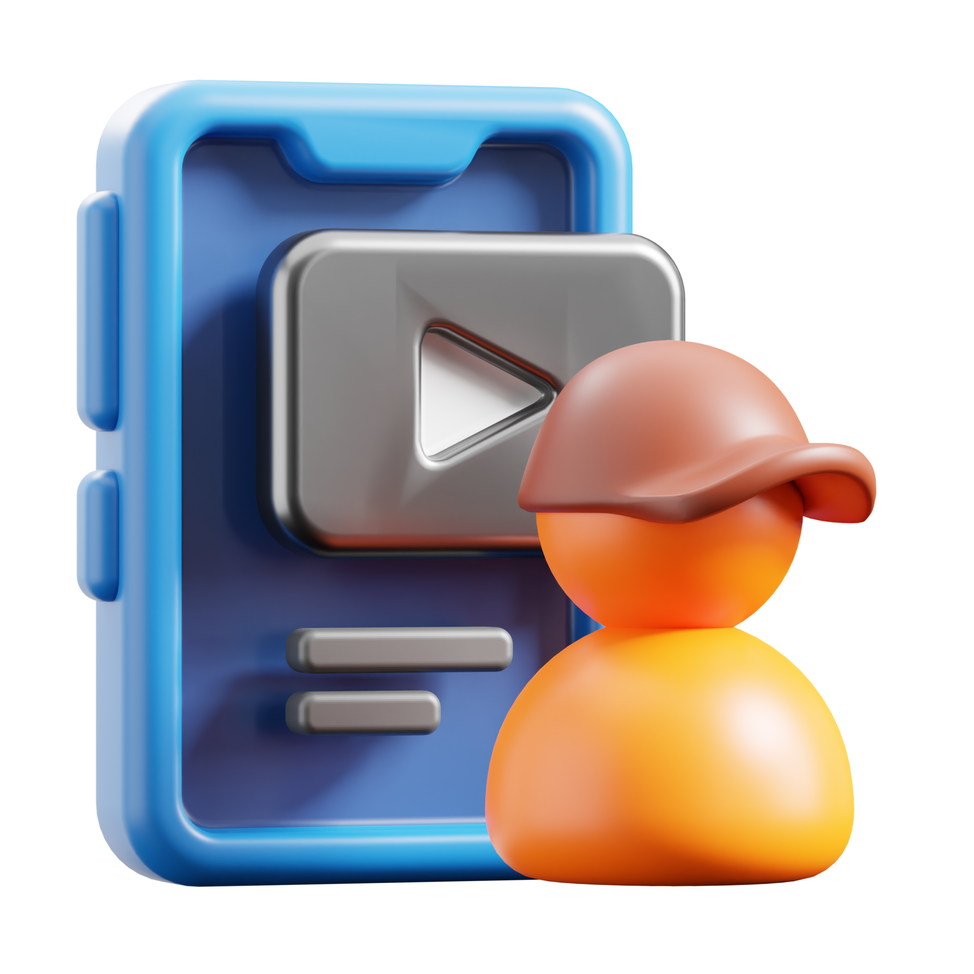 3D Content creator icon on transparent background 39833411 PNG