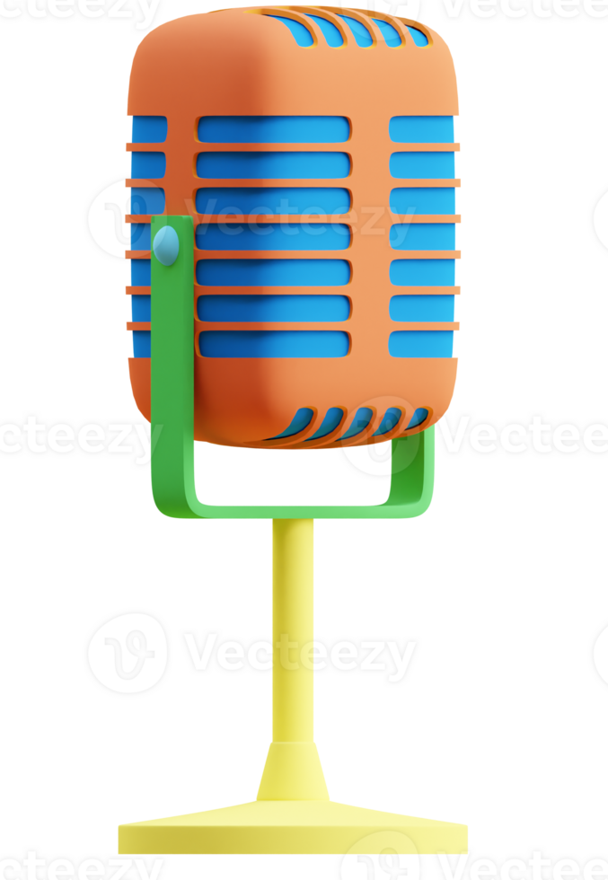 3D Mic icon on transparent background png