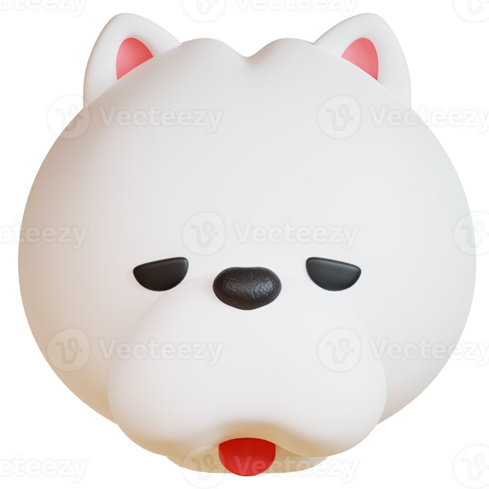 3D chow chow icon on transparent background png