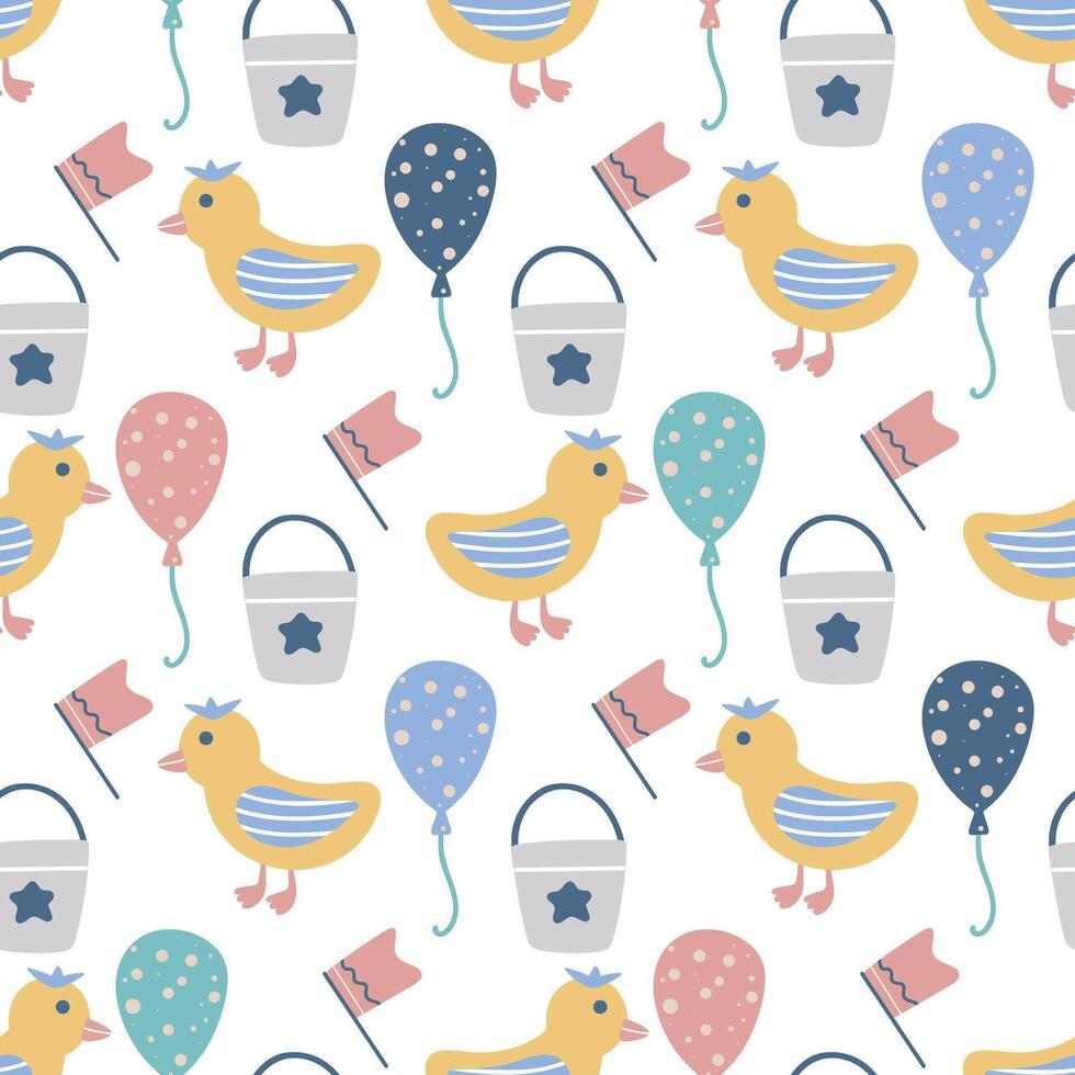 Kid toys seamless pattern vector graphics