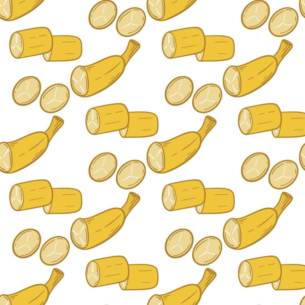 Sliced banana seamless pattern vector illustration