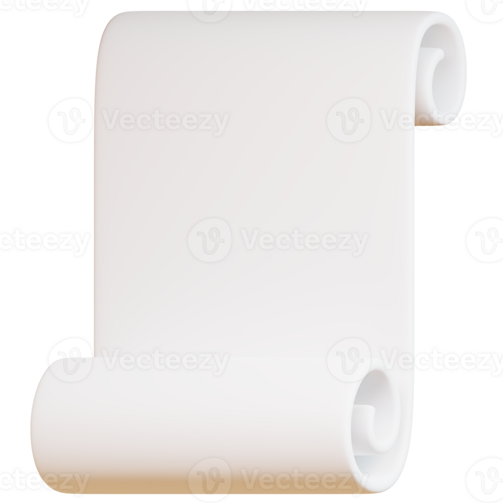 3D paper icon on transparent background png