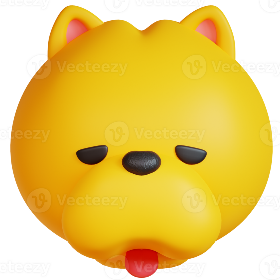 3D chow chow icon on transparent background png